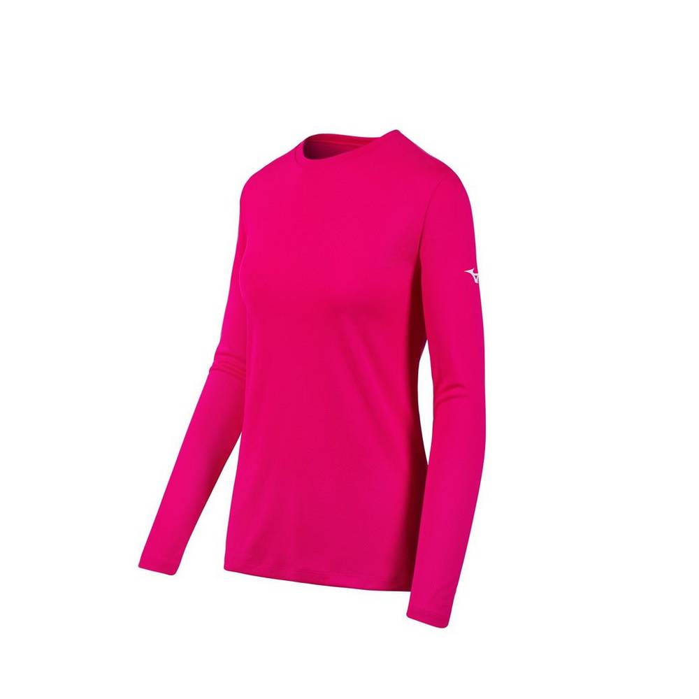 Womens Mizuno Long Sleeve T-Shirts Pink Philippines (RNHPZM345)